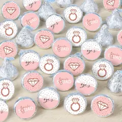 Big Dot of Happiness Bride Squad - Rose Gold Bridal Shower or Bachelorette Party Small Round Candy Stickers - Party Favor Labels - 324 Count