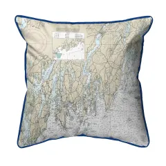 Southport - Pemaquid Map Pillow 18x18 &ndash; Large Corded Indoor/Outdoor