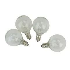Northlight Transparent G40 Globe Christmas Replacement Bulbs - Clear - 4ct