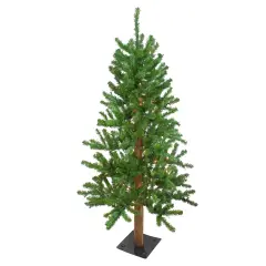 Northlight Pre-Lit Medium Alpine Artificial Christmas Tree - 4' - Clear Lights Green
