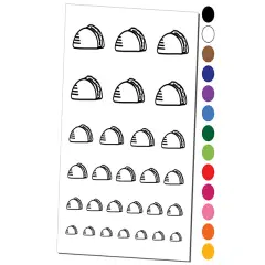 Taco Doodle Temporary Tattoo Water Resistant Fake Body Art Set Collection Light Pink