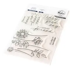 Pinkfresh Studio Clear Stamp Set 4"X6"-Wildflower Bouquet