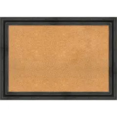 Rustic Pine Wood Framed Corkboard, Natural Cork Rustic Pine Black