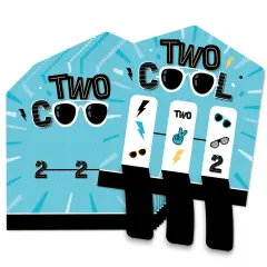 Big Dot of Happiness Two Cool - Boy - Blue 2nd Birthday Party Game Pickle Cards - Pull Tabs 3-in-a-Row - Set of 12