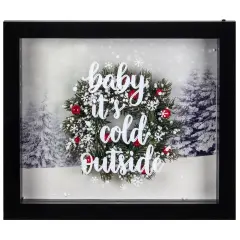 Northlight LED Lighted Framed 3D "Baby It's Cold Outside" Christmas Wall Art - 14" - Black