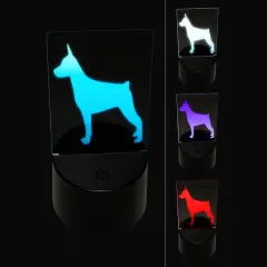 Miniature Pinscher Min Pin Dog Solid 3D Illusion LED Night Light Sign Nightstand Desk Lamp
