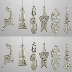 Roman Club Pack of 12 Gold Christmas Treasure Mosaic Symbol Ornaments 4"