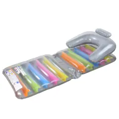 Pool Central Inflatable Gray Folding Swimming Pool Chaise Lounge, 75-Inch