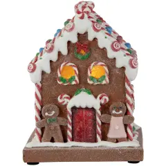 Northlight Pre-Lit LED Gingerbread Candy House Christmas Decoration - 7.5" Brown