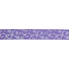 Northlight Purple Floral Wired Craft Ribbon 2.5" x 10 Yards