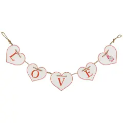 Northlight Hearts "LOVE" Valentine's Day Metal Banner - 32" - White and Red