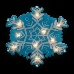 Northlight 11.75" Lighted Blue and White Snowflake Christmas Window Silhouette