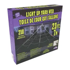 Mega 24 Foot Light-Up 210 LED Yard Web Halloween Decor