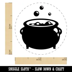 Witch's Bubbling Cauldron Pot Halloween Self-Inking Rubber Stamp for Stamping Crafting Planners Fuchsia