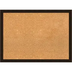 Espresso Brown Wood Framed Corkboard, Natural Cork