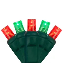 Wintergreen 70 5mm Red Green LED Christmas Lights 4-in Spacing 120v Green, Red