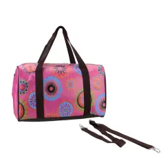 Northlight 16" Pink Floral Theme Travel Bag with Handles and Crossbody Strap