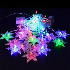 Kitcheniva 96 LED Snowflake Fairy Curtain String Lights Hanging Ornament Multicolor