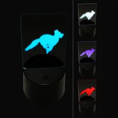 Fox Running Solid 3D Illusion LED Night Light Sign Nightstand Desk Lamp