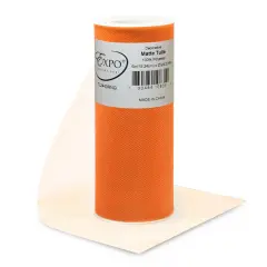 Pack of 96 Decorative Matte Tulle Spool of 6 Inch X 25 Yards Orange