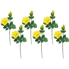 Northlight Real Touch&trade; Yellow Artificial Rose Stems, Set of 6 - 19"
