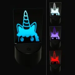 Peeking Unicorn 3D Illusion LED Night Light Sign Nightstand Desk Lamp
