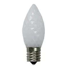 Northlight LED C9 Faceted Christmas Replacement Bulbs - Pure White - Pack of 25