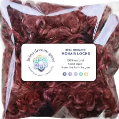 REAL MOHAIR LOCKS. Organic Hand-Dyed Curly Wool for Rooting Doll Hair, Felting, Blending, Spinning. 1oz
