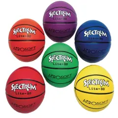 Spectrum&trade; Lite-80&trade; Rubber Basketball, Intermediate (Pack of 6)