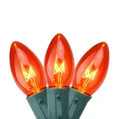 Northlight Transparent C9 Christmas String Lights - Orange - 24' Green Wire - 25ct