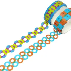 Wrapables Bright Geometric Design Hollow Washi Masking Tape 4M Length Total (Set of 2) Circle & Bubbles