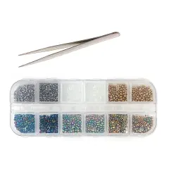 Wrapables Dazzling Nail Art Rhinestones Nail Manicure with Plastic Case Luminous