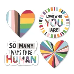 Big Dot of Happiness So Many Ways to Be Human - DIY Shaped Pride Party Cut-Outs - 24 Count