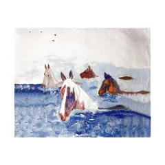 Betsy Drake Chincoteague Ponies Beach Towel Multicolor