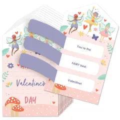 Big Dot of Happiness Let's Be Fairies - Fairy Garden Cards for Kids - Happy Valentine's Day Pull Tabs - Set of 12
