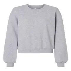 American Apparel&reg; ReFlex Women's Fleece Crewneck Sweatshirt Heather grey