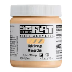 Golden SoFlat Matte Acrylic Paint - Light Orange, 118 ml, Jar