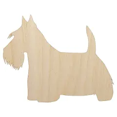 Scottish Terrier Scottie Dog Solid Unfinished Wood Shape Piece Cutout for DIY Craft Projects
