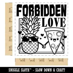 Pineapple and Pizza Forbidden Love Friends Square Rubber Stamp for Stamping Crafting