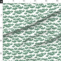 Various Fabrics by the Yard or Fat Quarter Woodland Pine Conifers Green White Pacific Northwest Forest Fog Mist Custom Printed Fabric by Spoonflower