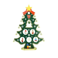 Northlight Christmas Tree Cut-Out with Miniature Ornaments Decoration - 11.25" Red