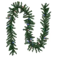 Northlight Pre-Lit Winona Fir Artificial Christmas Garland - 9' x 12" - Multi LED Lights Green