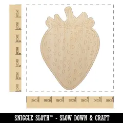 Strawberry Fruit Drawing Unfinished Wood Shape Piece Cutout for DIY Craft Projects