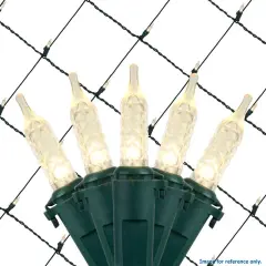 4x6 Ft. M5 LED Net Lights - 100 Warm White Lamps on Green Wire