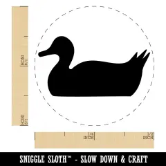 Duck Swimming Solid Self-Inking Rubber Stamp for Stamping Crafting Planners Green