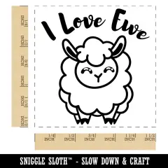 I Love Ewe You Sheep Pun Anniversary Valentine's Day Self-Inking Rubber Stamp Ink Stamper Blue
