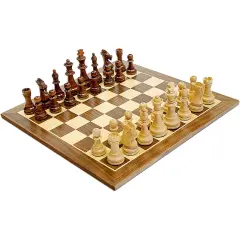 WE Games Classic Staunton Wood Chess Set, Wood Board 15 in., 3.75 in. King
