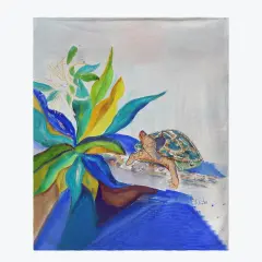 Betsy Drake Turtle & Lily Throw Multicolor