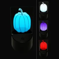 Realistic Pumpkin Fall Thanksgiving Halloween 3D Illusion LED Night Light Sign Nightstand Desk Lamp