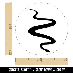 Slithering Snake Solid Self-Inking Rubber Stamp for Stamping Crafting Planners Brown